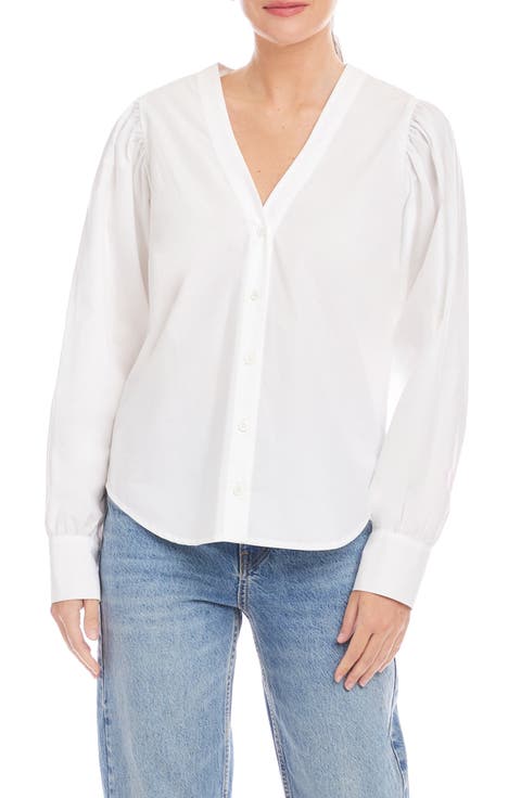 Cotton Poplin Button-Up Shirt
