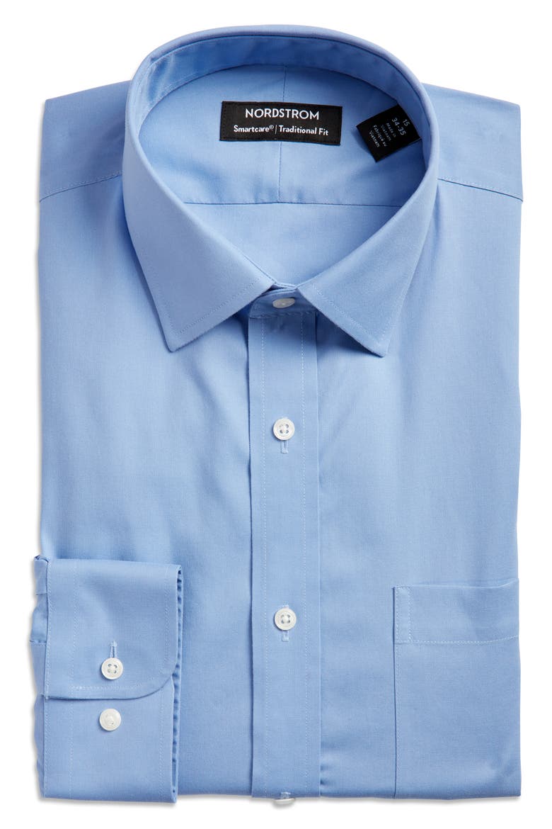 Traditional Fit Solid Non-Iron Dress Shirt, Alternate, color, BLUE AZURITE
