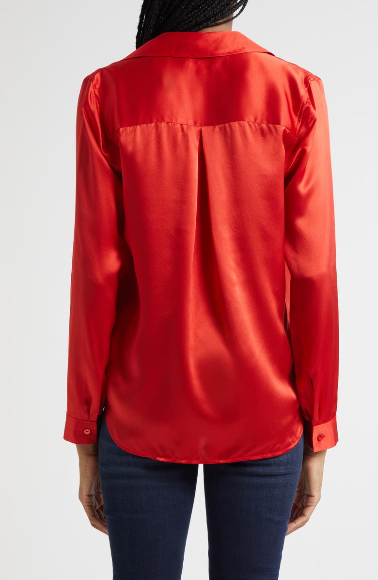 L
AGENCE Tyler Silk Blouse, Alternate, color, Engine Red