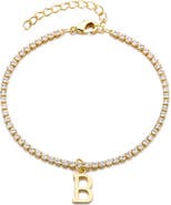 Adornia Initial Charm Tennis Bracelet