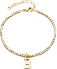 Adornia Initial Charm Tennis Bracelet