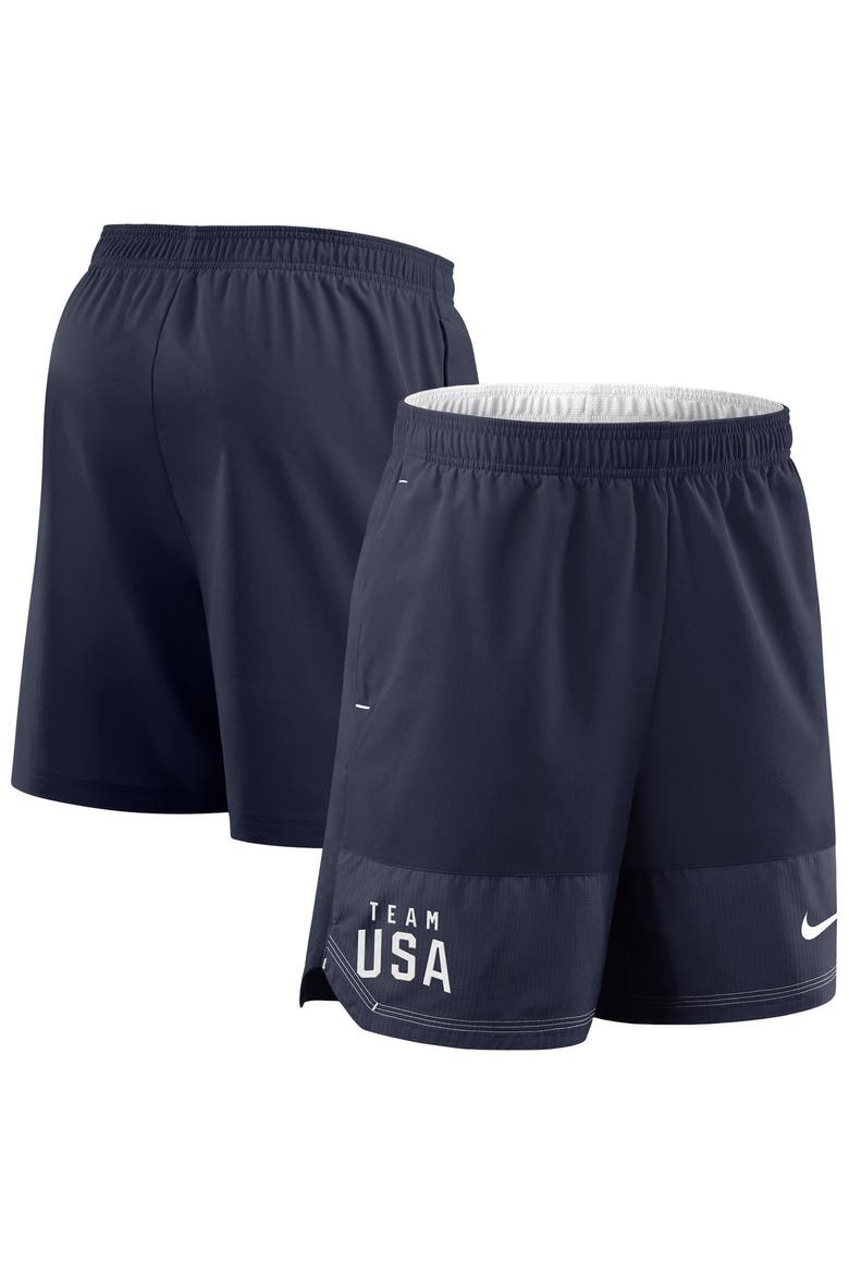 Men's Nike  Navy Team USA Dri-FIT Woven Shorts, Main, color, Navy