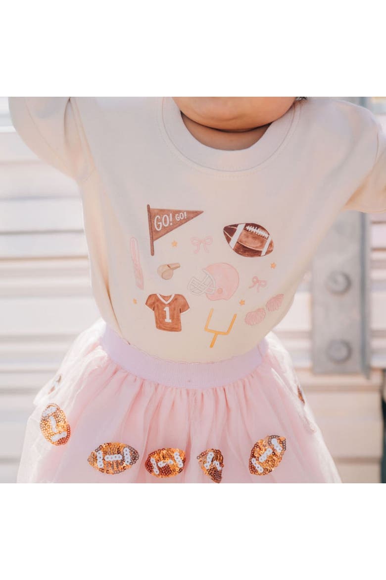 Game Day Icon Long Sleeve Romper, Alternate, color, Natural Heather