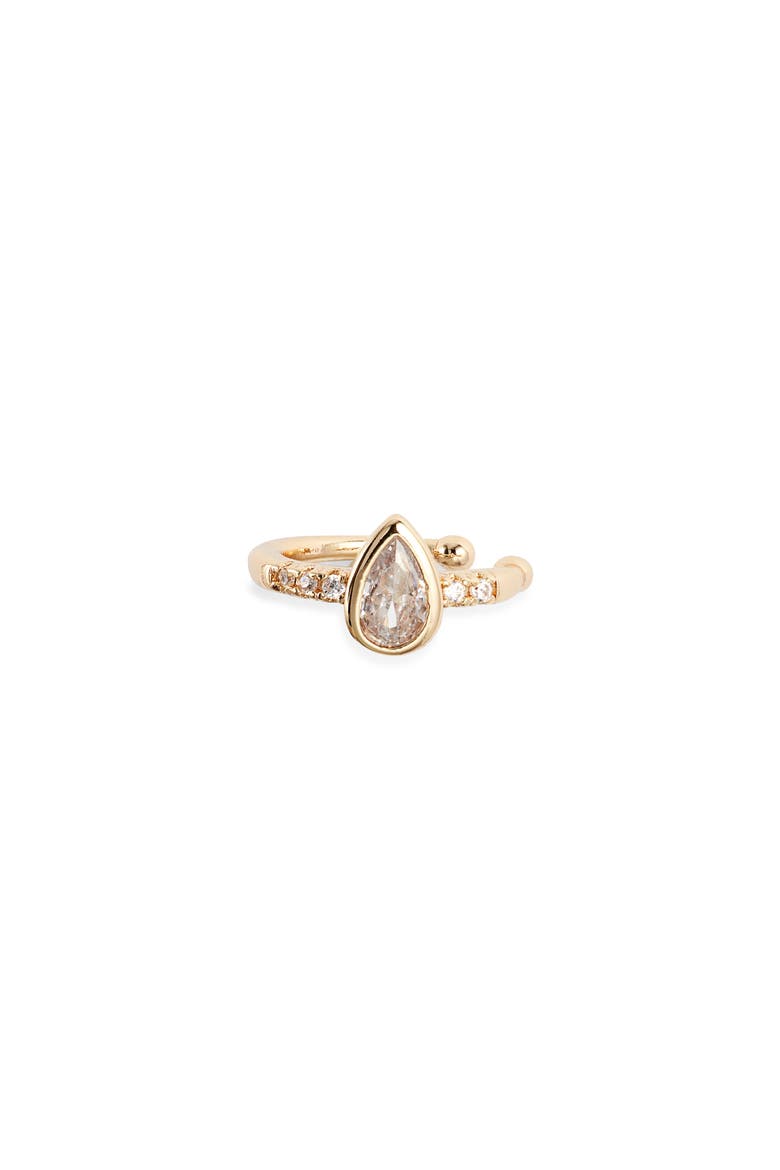 Winona Cubic Zirconia Ear Cuff, Main, color, GOLD