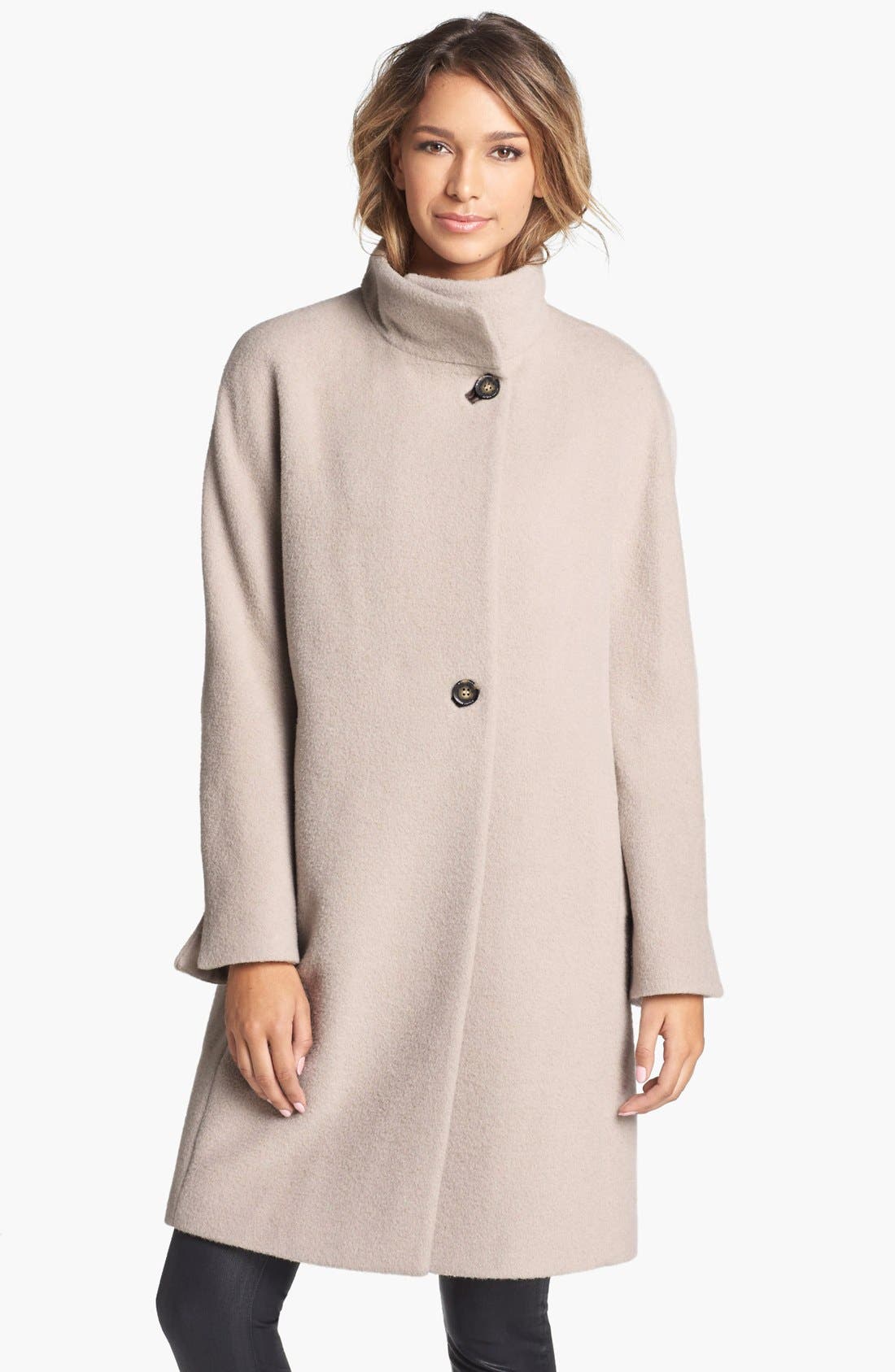 Hilary Radley Stand Collar Wool & Alpaca Blend Coat (Women