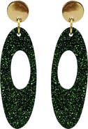 Toolally Hepworth Earrings - Forest Green Glitter