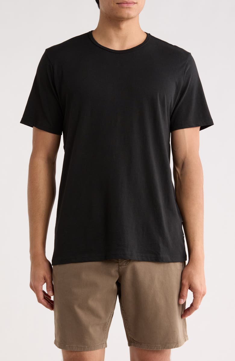 rag & bone Classic Cotton & Linen T-Shirt, Main, color, Black
