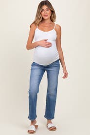 PinkBlush Cropped Straight Leg Maternity Jeans