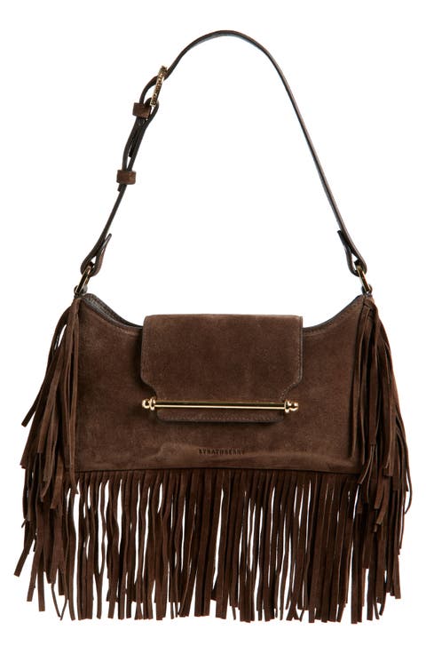 x Cinq à Sept Multrees Omni Fringe Suede Hobo Bag