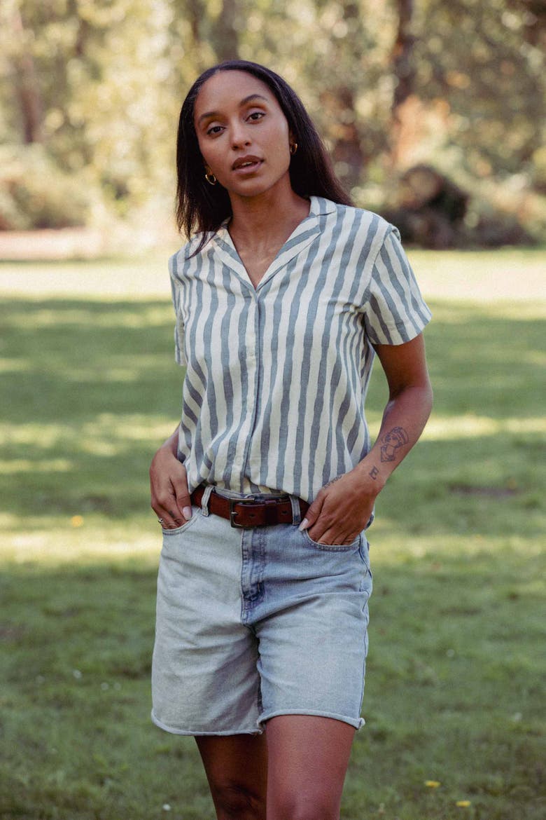 Wren Shirt, Alternate, color, Beach Stripe