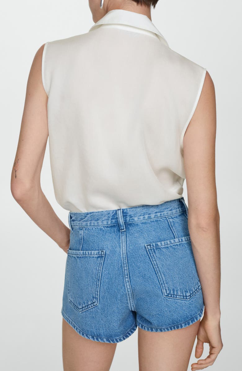 MANGO Sleeveless Button-Up Shirt, Alternate, color, 