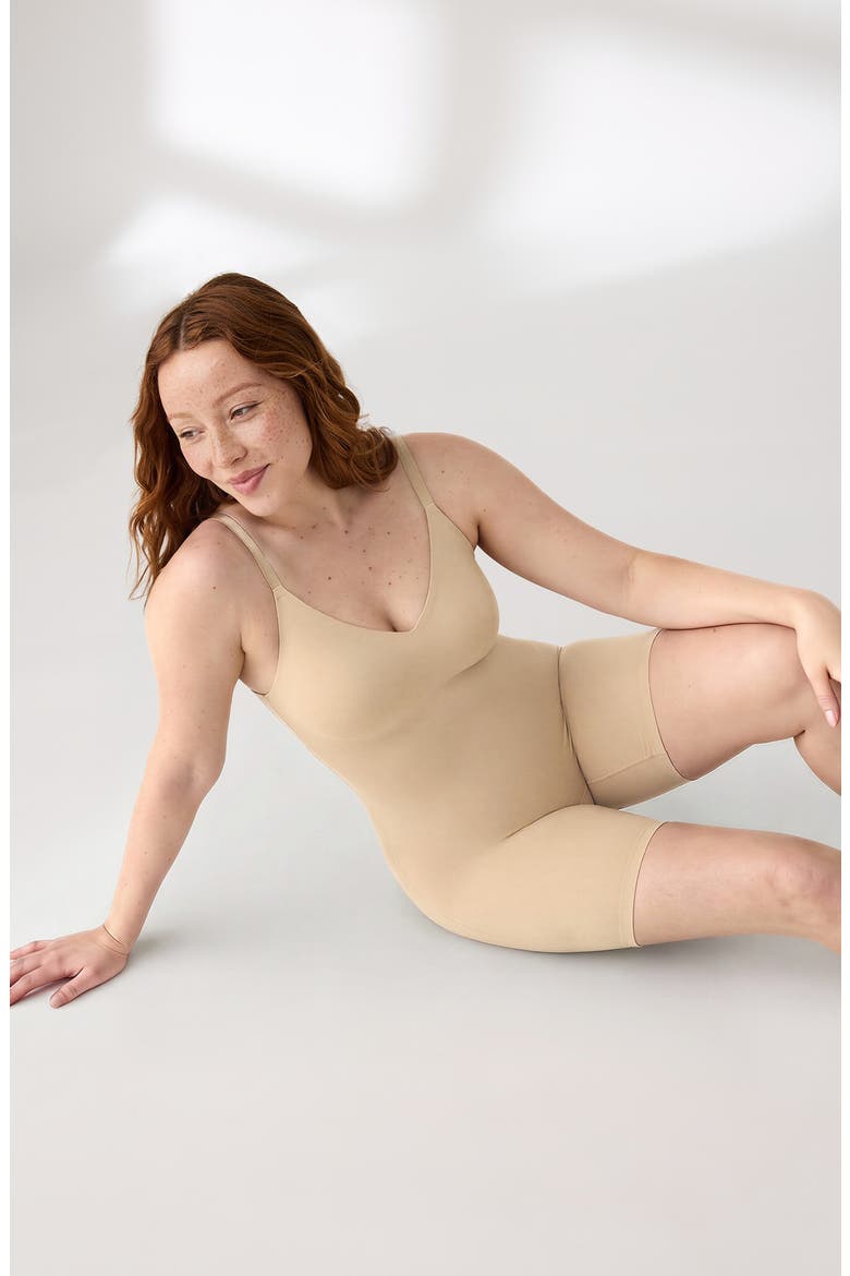 True Body Every Day Smoothing Romper, Alternate, color, DESERT