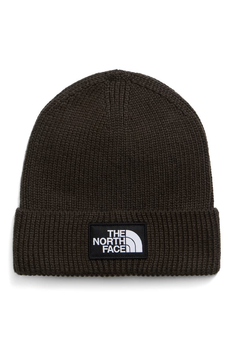 Logo Box Cuffed Beanie, Main, color, DARK CHESTNUT