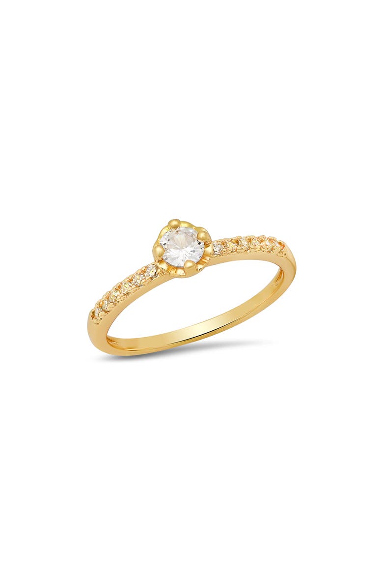 Simulated Diamond Pavé Ring, Main, color, GOLD