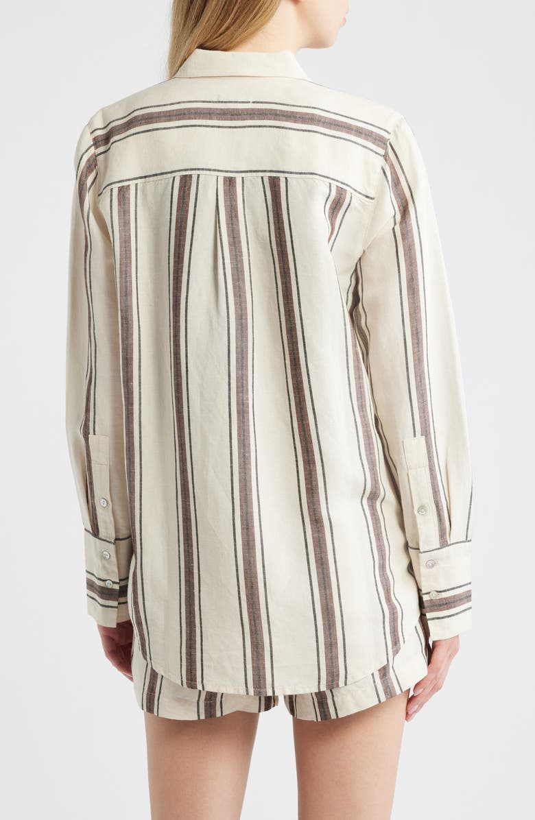 Rails Knox Variegated Stripe Linen Blend Button-Up Shirt, Alternate, color, Sequoia Stripe
