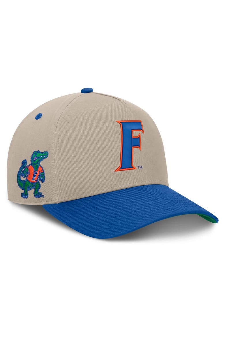 Men's Fanatics  Stone/Royal Florida Gators Veteran Two-Tone Adjustable Hat, Alternate, color, Stone
