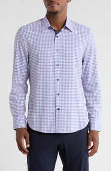 CONSTRUCT Grid Print Stretch Dress Shirt