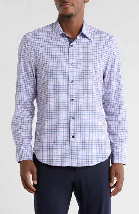 CONSTRUCT Grid Print Stretch Dress Shirt