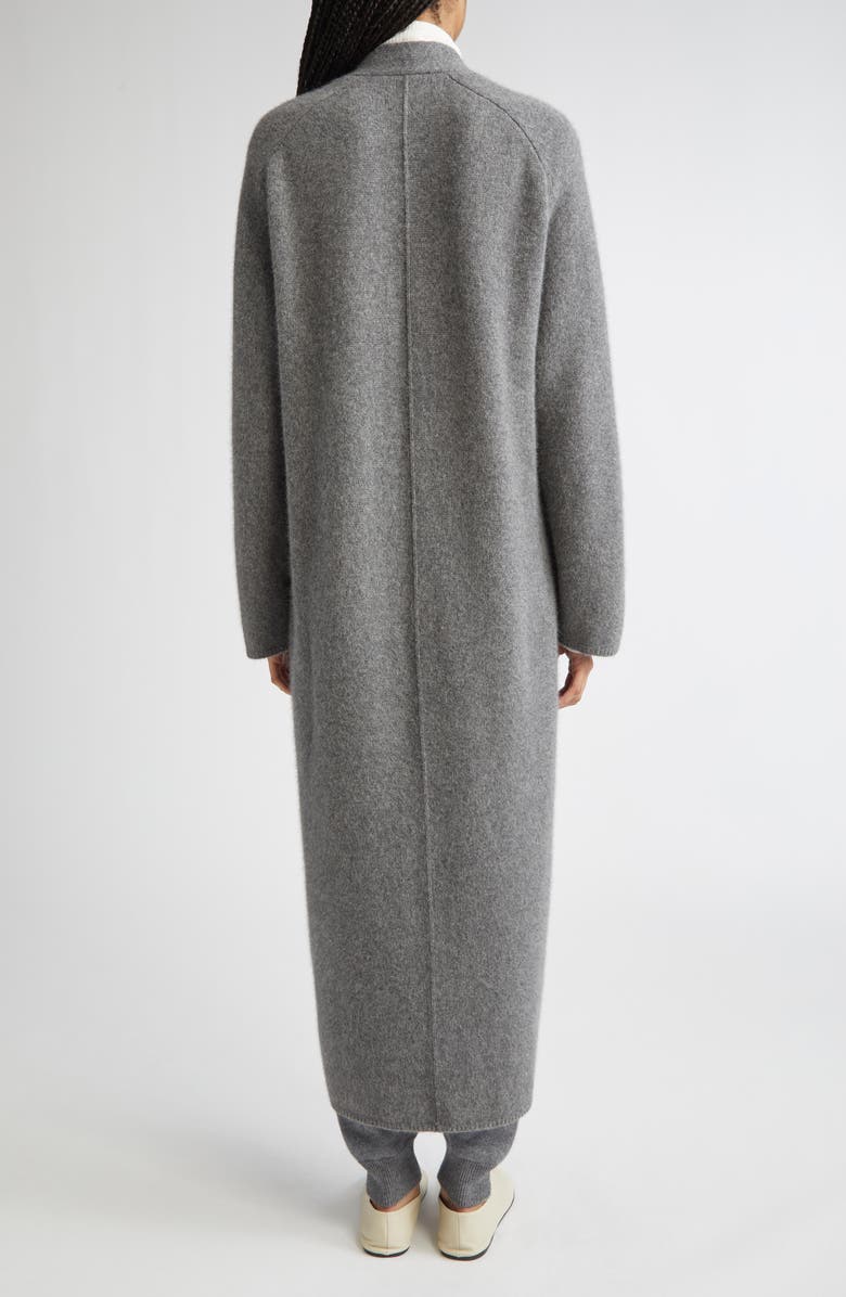 LOULOU DE SAISON Smet Mercerized Wool & Yak Hair Blend Maxi Cardigan, Alternate, color, Anthracite Melange