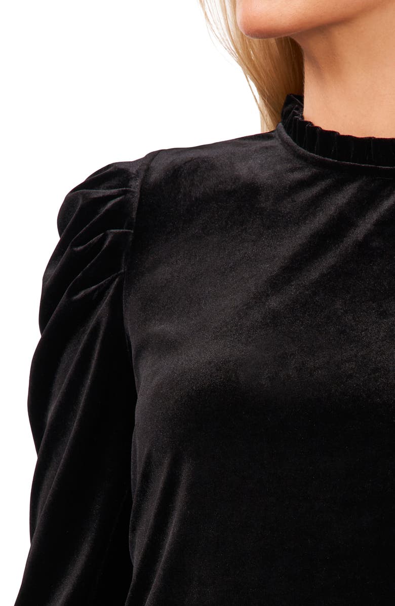 CeCe Puff Shoulder Velvet Top, Alternate, color, 