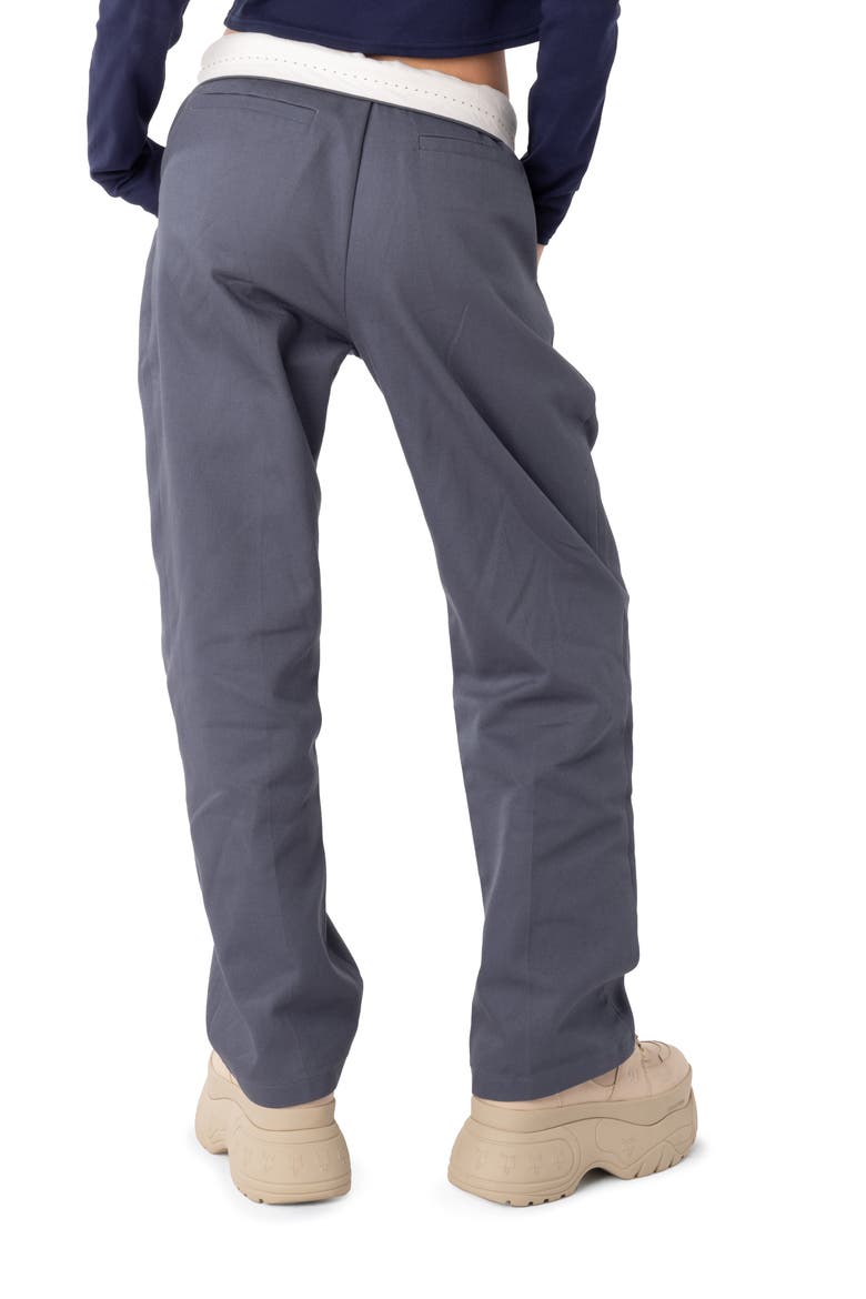 Folded Waist Wide Leg Chinos, Alternate, color, BLUE
