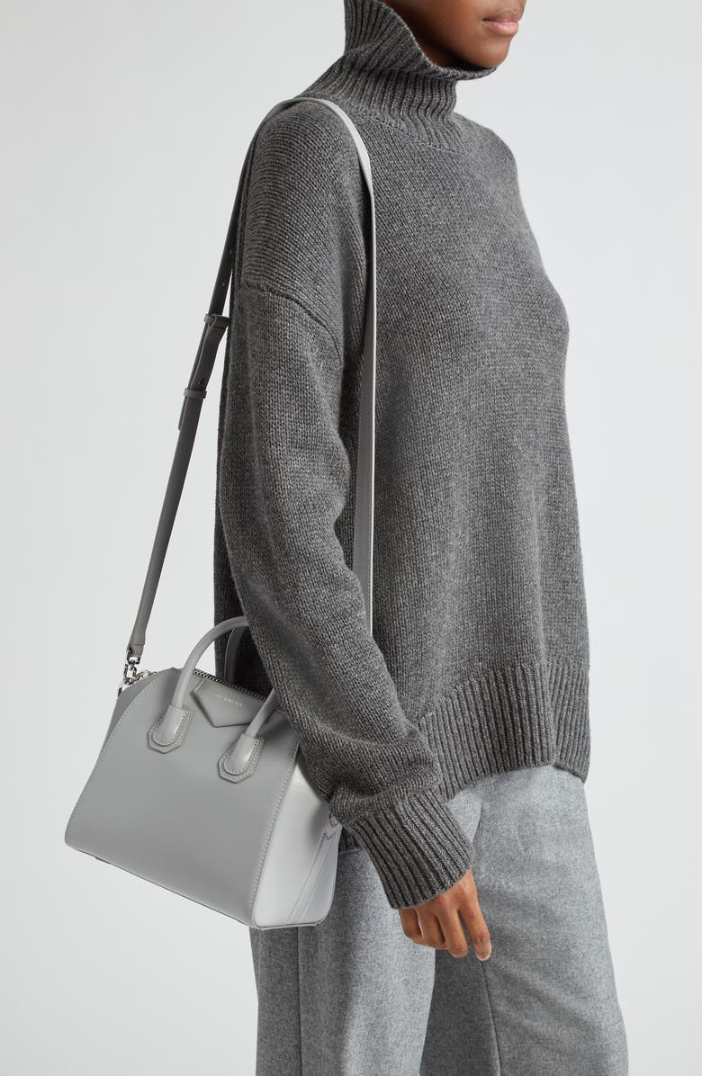 Givenchy Mini Antigona Leather Satchel, Alternate, color,