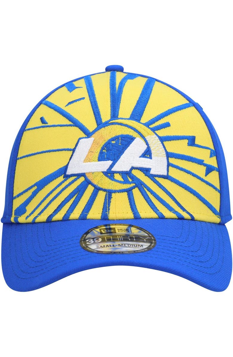 New Era Men's New Era Gold/Royal Los Angeles Rams Shattered 39THIRTY Flex Hat, Alternate, color, Gold