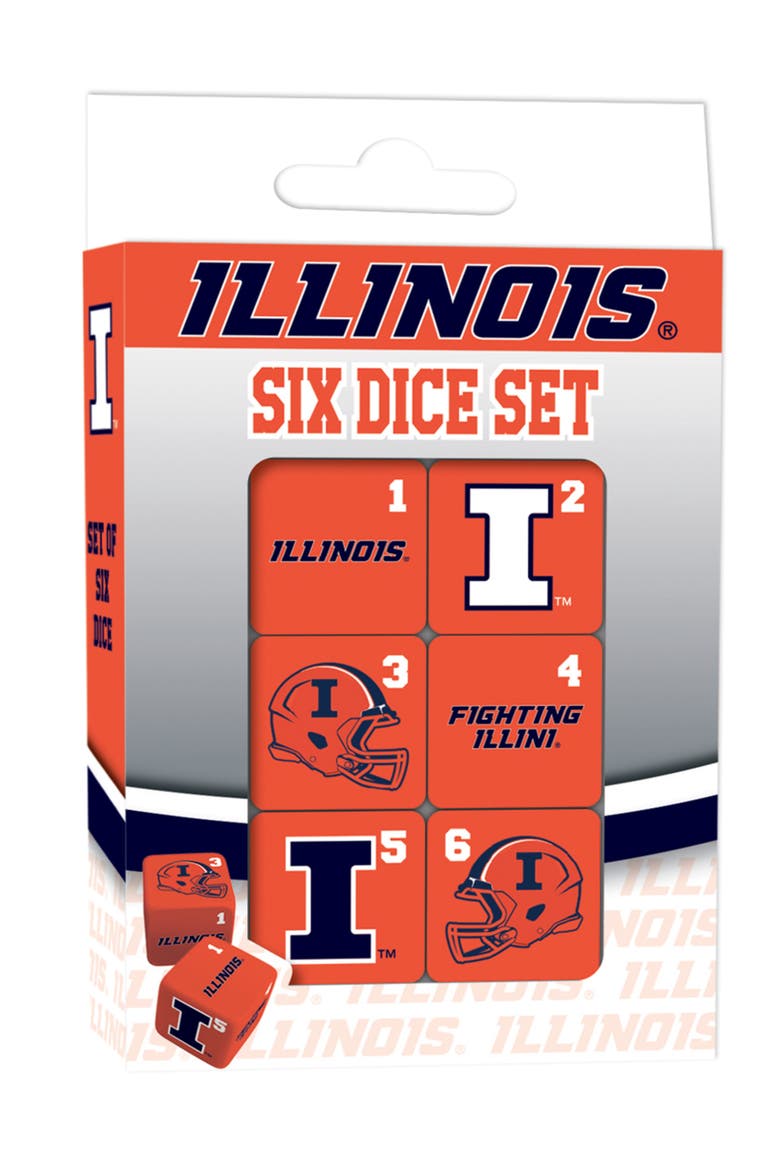 Illinois Fighting Illinois Dice Set, Main, color, Multicolor