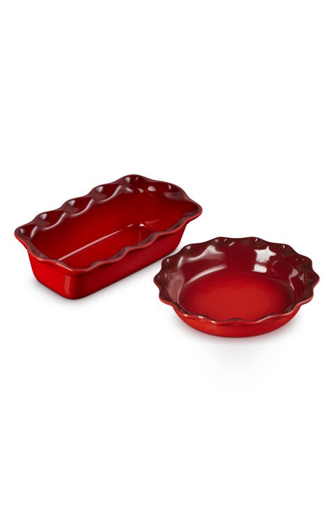 2-Piece Heritage Stoneware Pie Dish & Loaf Pan Set