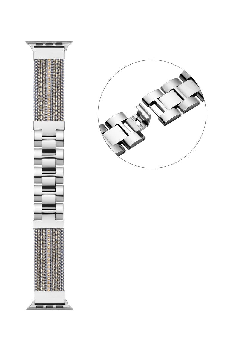 Beaded Apple Watch® Bracelet Watchband, Alternate, color, SILVER