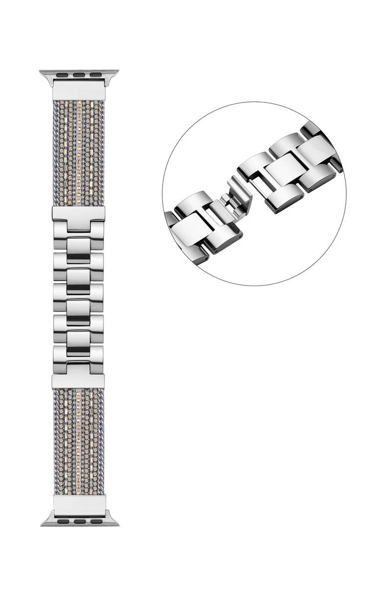 Posh Tech Beaded Apple Watch<sup>®</sup> Bracelet Watchband, Alternate, color, Silver
