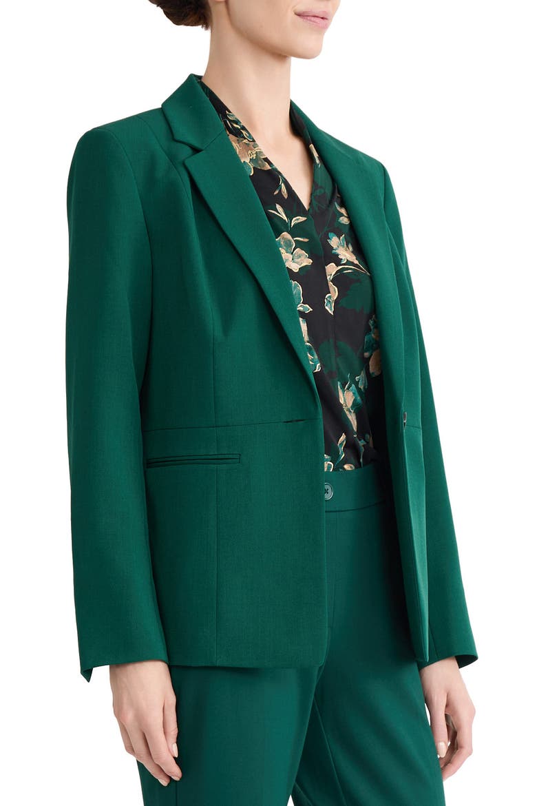 Notch Collar Waist Seam Jacket, Alternate, color, EVERGREEN