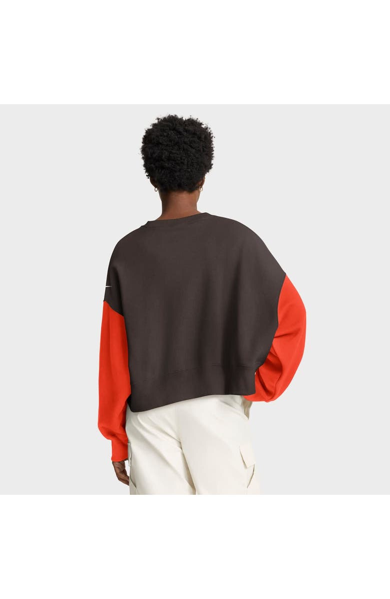 Nike Women's Nike Brown Cleveland Browns Oversized Color-Block Pullover Sweatshirt, Alternate, color, Brown