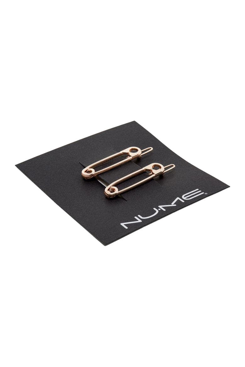 Safety Pin Hair Clip, Alternate, color, Rose Gold
