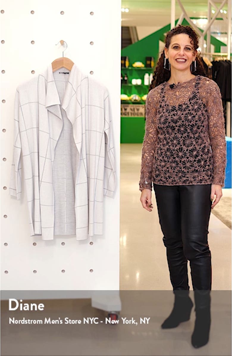 Windowpane Check Double Knit Cardigan, sales video thumbnail