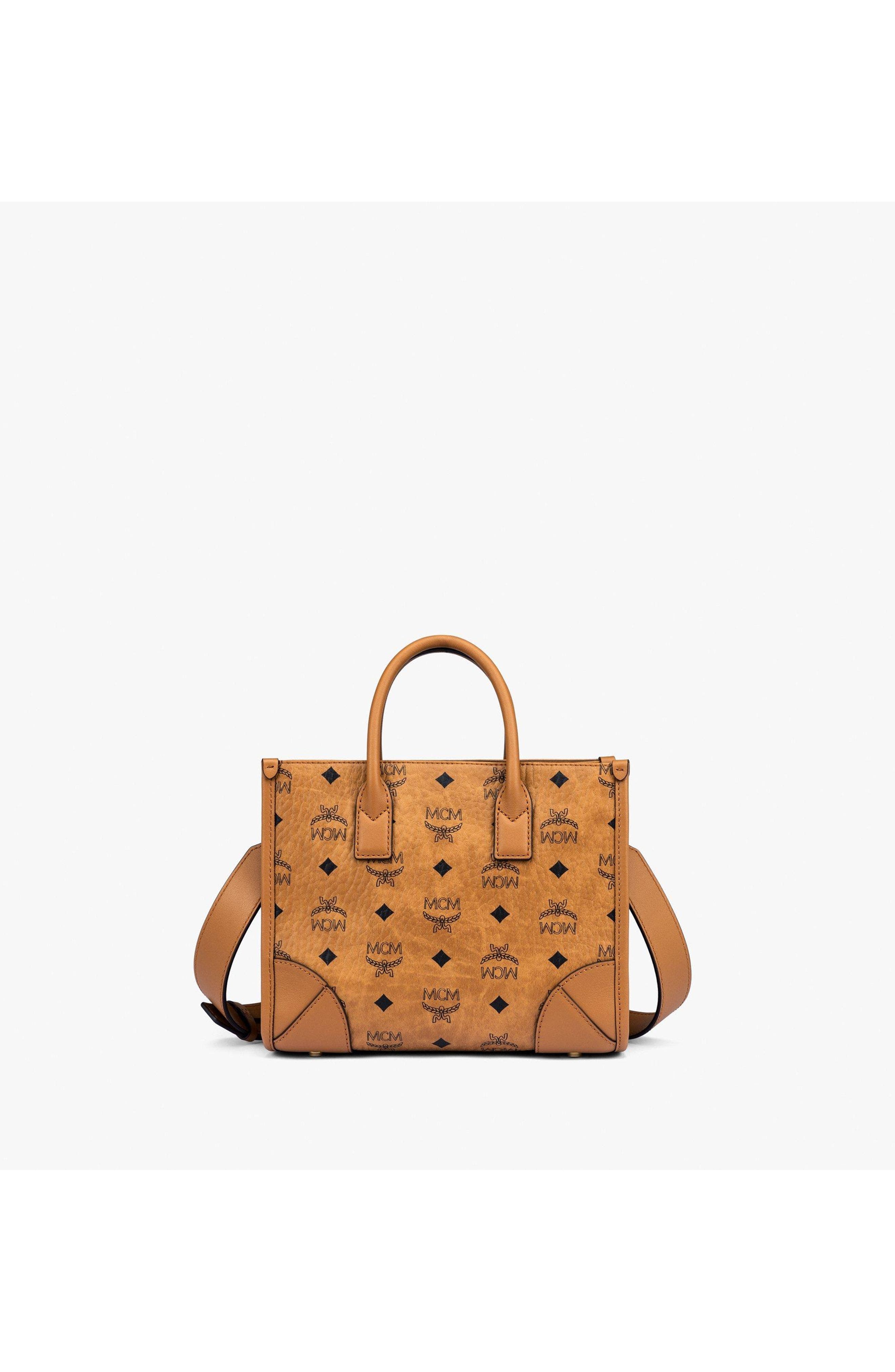 Small München Tote in Visetos, Main, color, Cognac