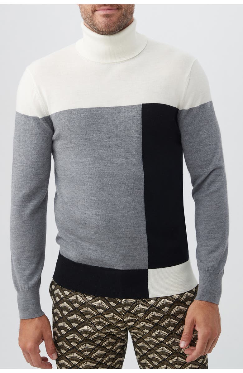 MR TURK Callisto Color Block Turle Neck Sweater, Main, color, Multi