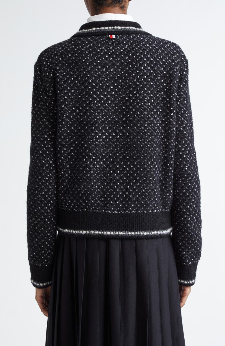 Thom Browne Tweed Knit Bomber Cardigan, Alternate, color, 