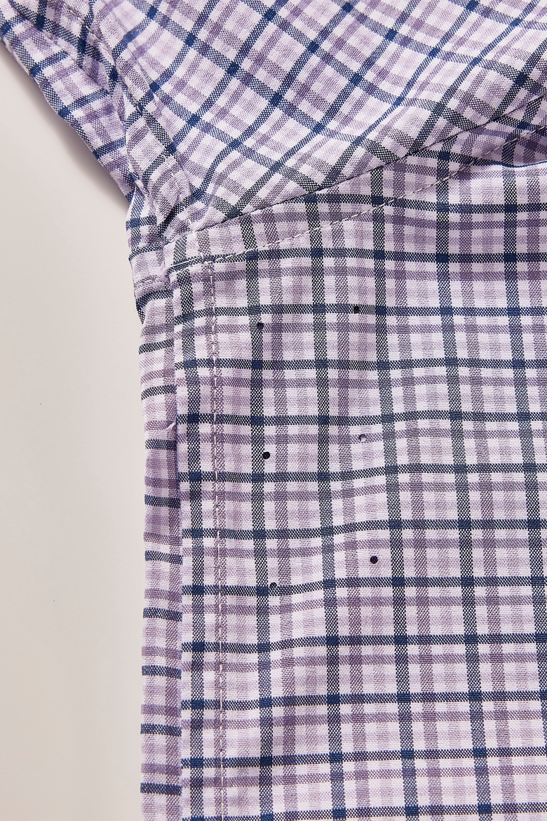 Men’s Big and Tall Stanton Shirt ,Tailored Fit short Sleeves, Performance Fabric & Ventilated Armholes, Alternate, color, purple-plaid-6