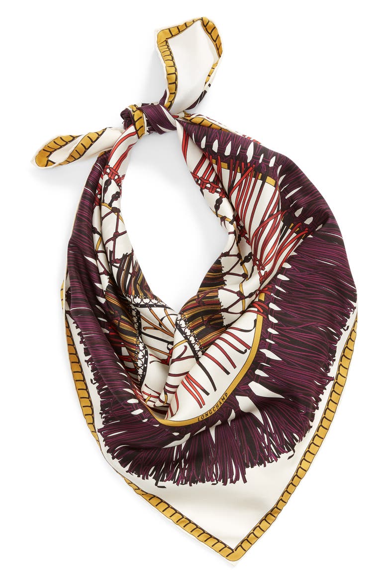 Jeux Fran Silk Scarf, Alternate, color, VIOLET