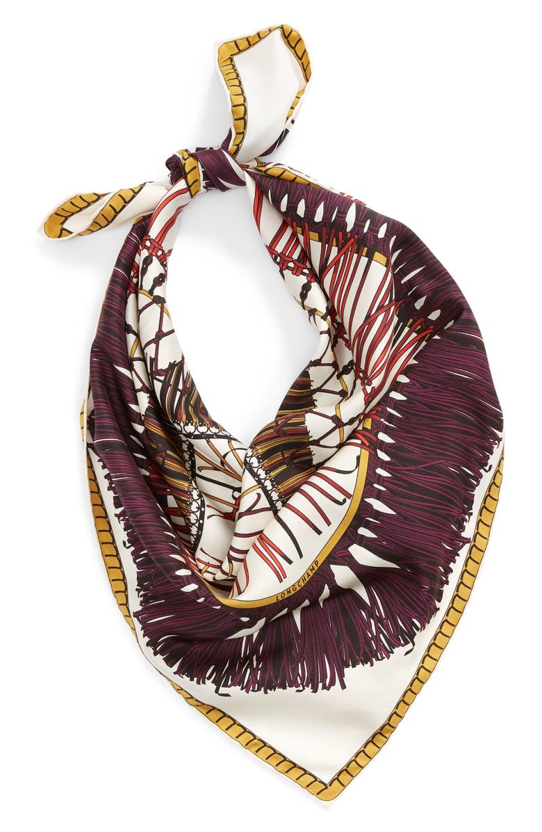 Longchamp Jeux Fran Silk Scarf, Alternate, color,