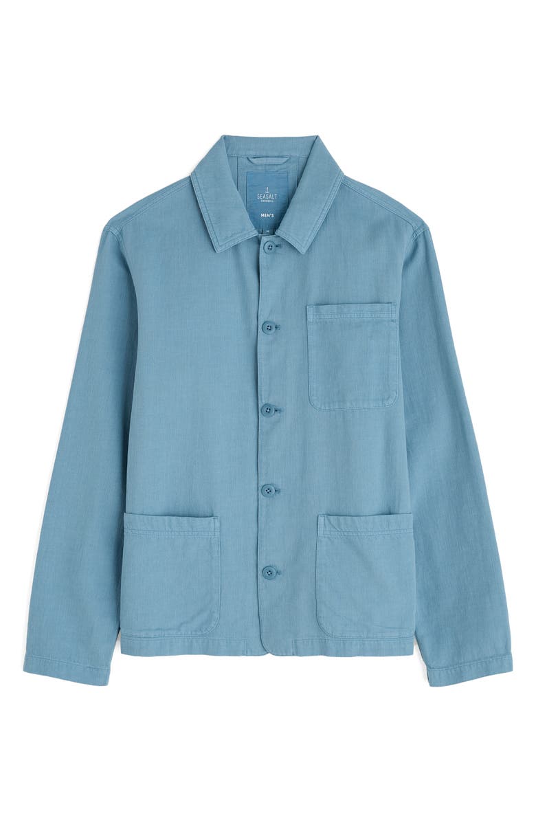 Seasalt Cornwall Well Wright Organic Cotton & Linen Shirt Jacket, Alternate, color, Hydrangea