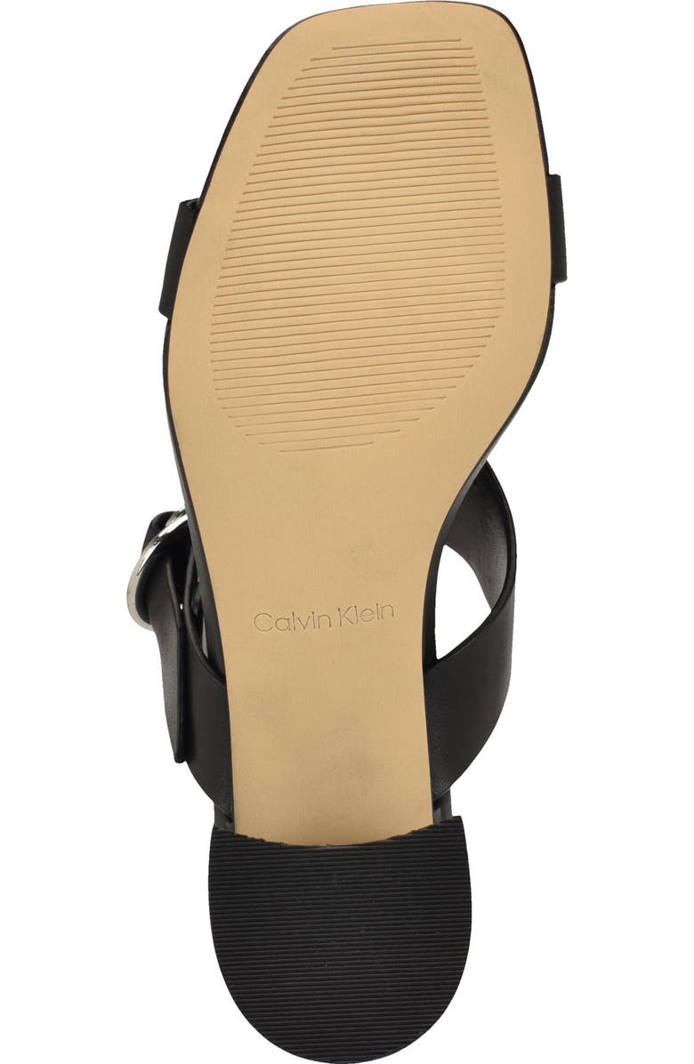 Calvin Klein Vevia Slide Sandal, Alternate, color, Black Leather