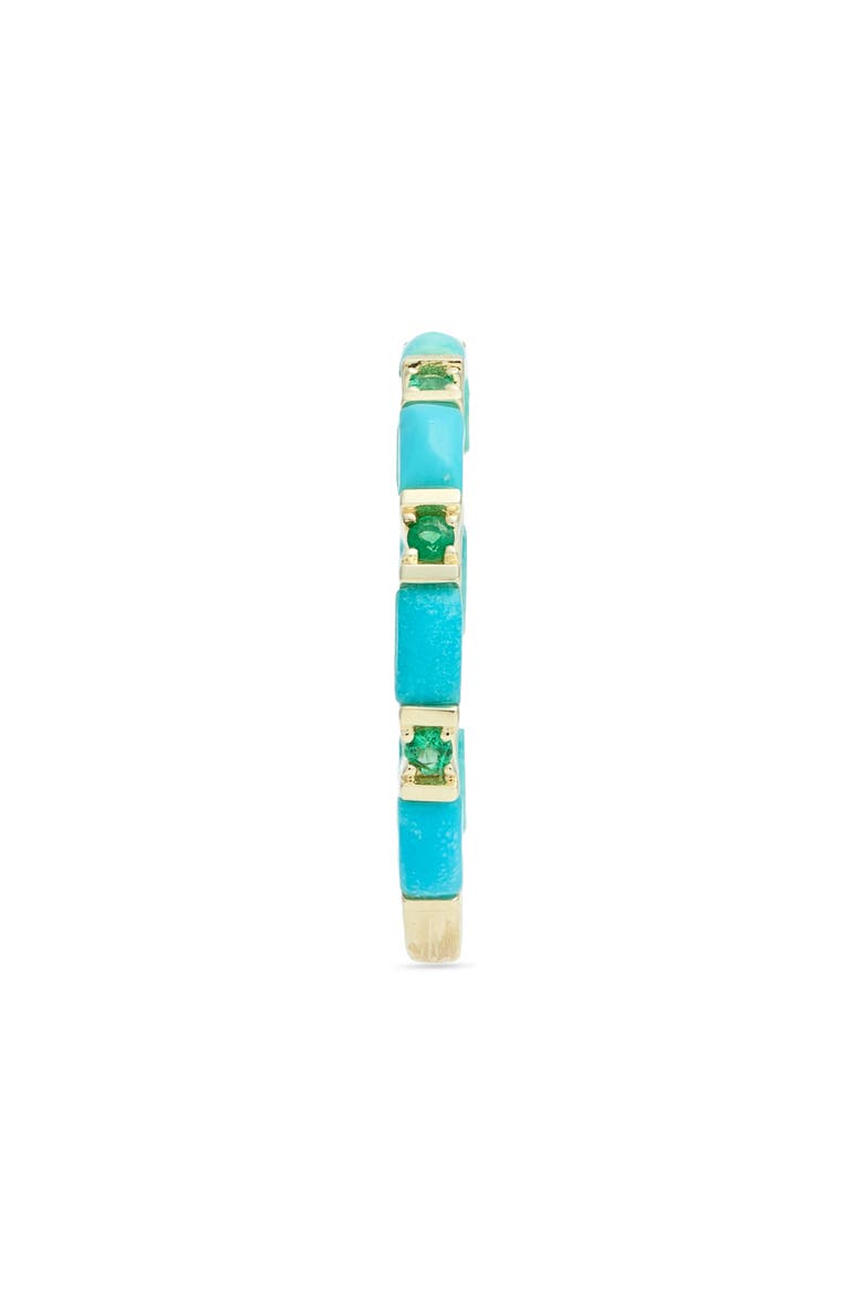 14k Gold Turquoise & Emerald Band Ring, Alternate, color, YELLOW GOLD