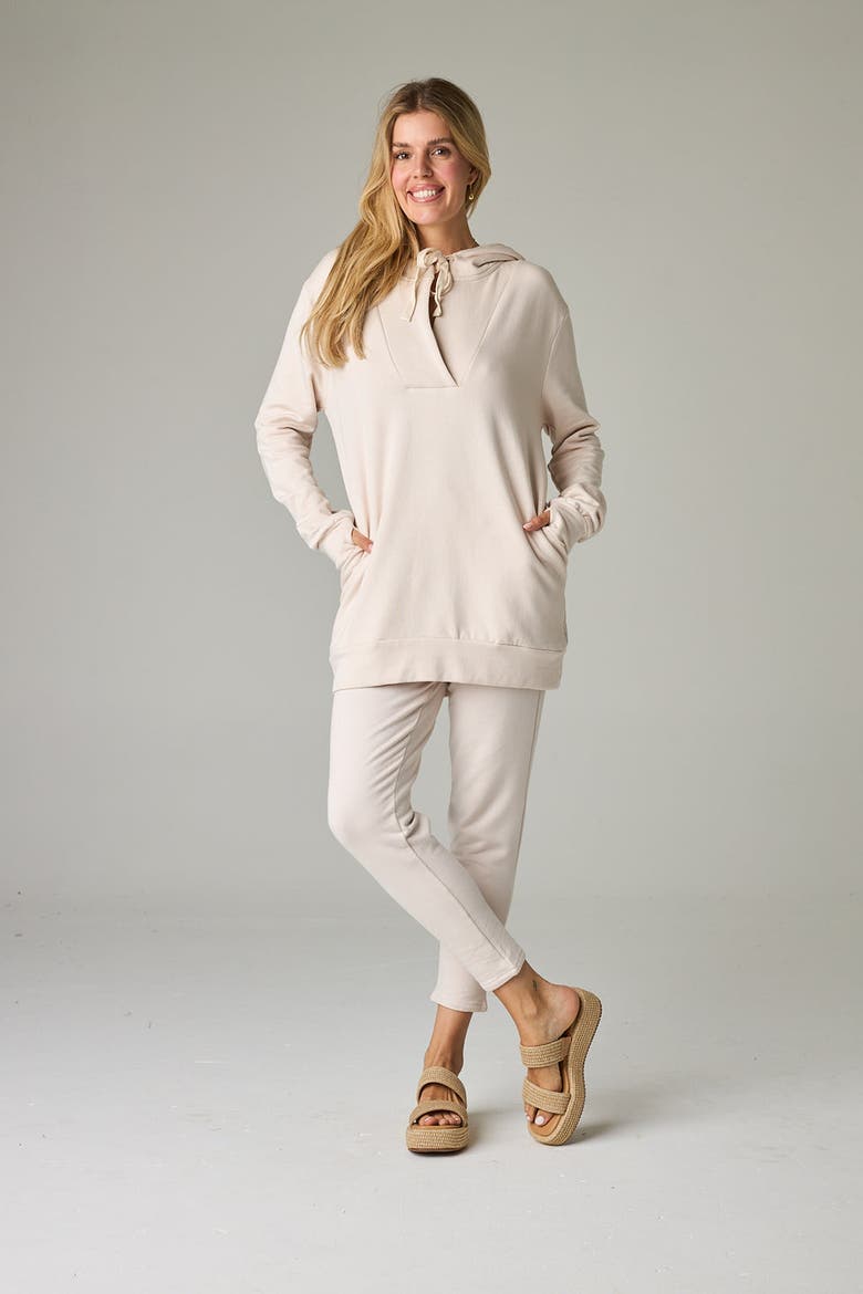 Serengeti Eco-Luxe Fleece Oversized Hoodie - Cloud-Soft Comfort, Alternate, color, Bone