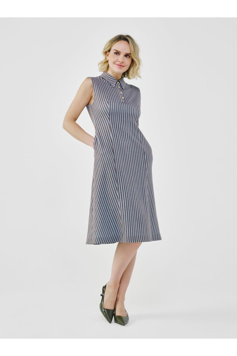 Sleeveless Tailored Midi Dress, Main, color, Blue