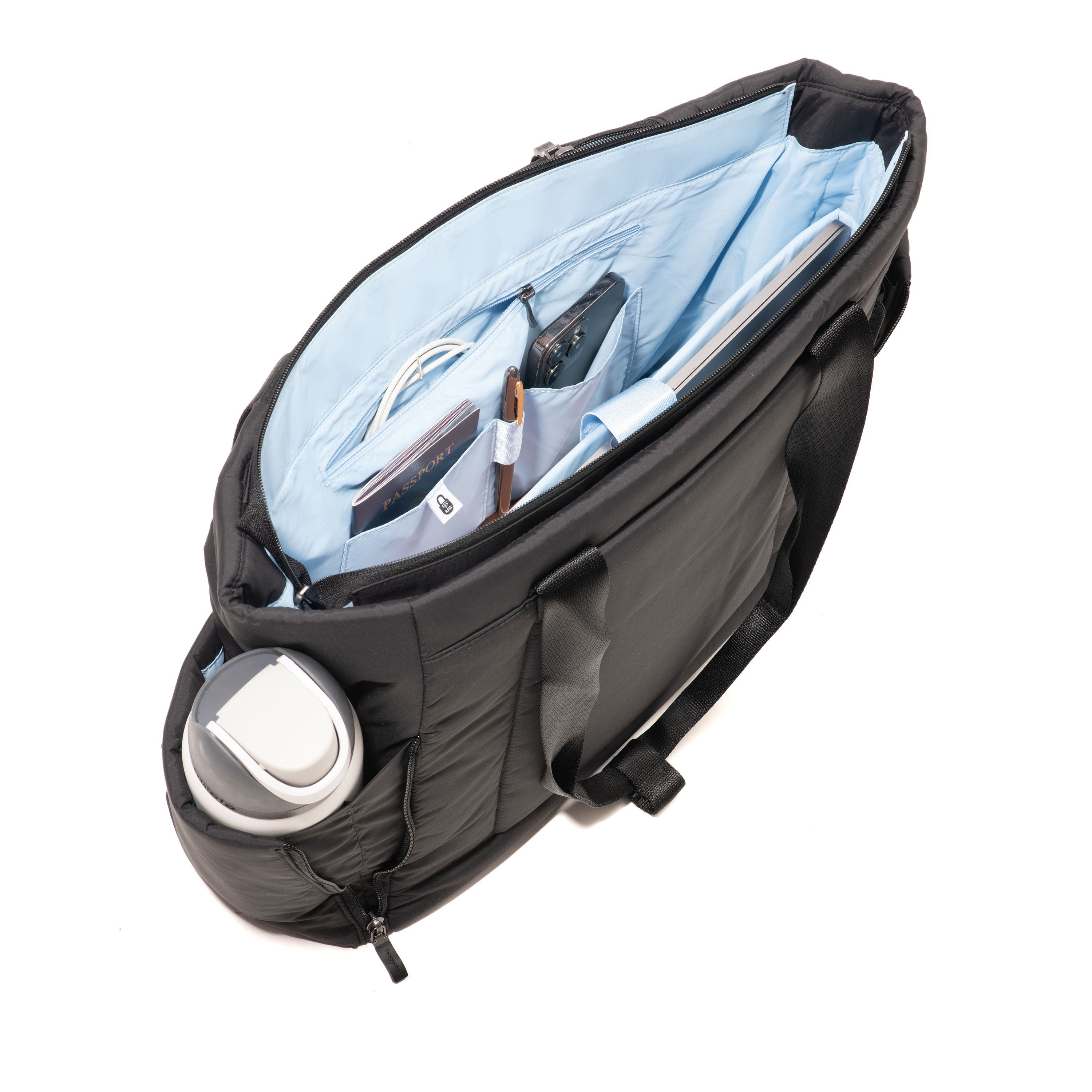 BAGGALLINI Set Wave Tote Bag, Alternate, color, Black Wave Puff