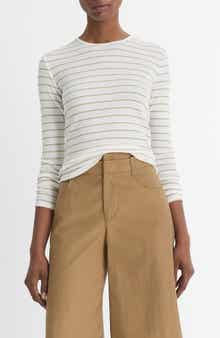 Vince Stripe Long Sleeve Rib Top