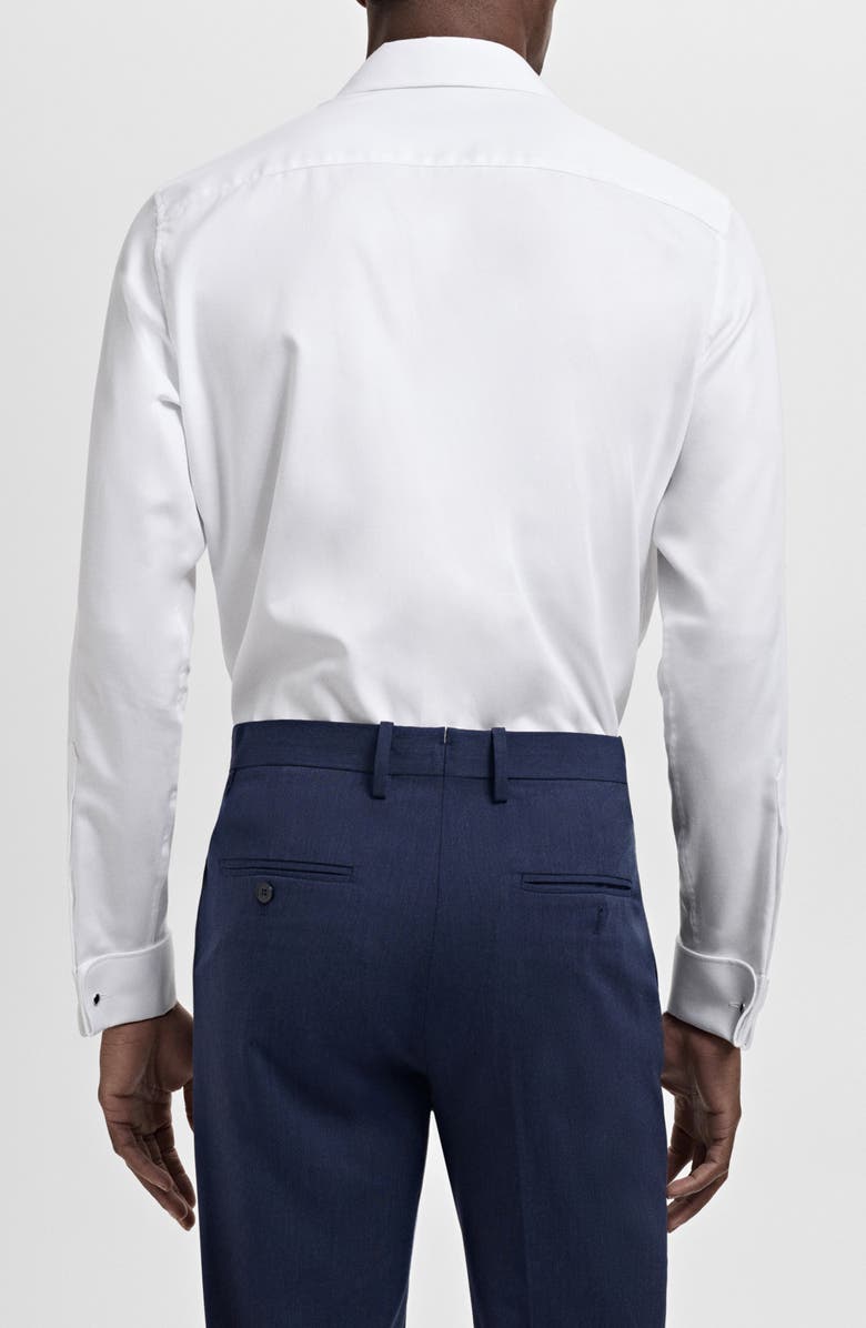 MANGO Slim Fit Cotton Suit Button-Up Shirt, Alternate, color, White