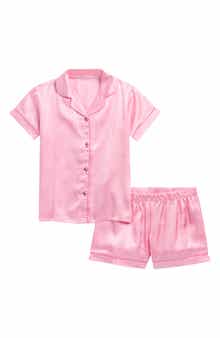 Juicy Couture Kids' Logo Jacquard Two-Piece Satin Short Pajamas